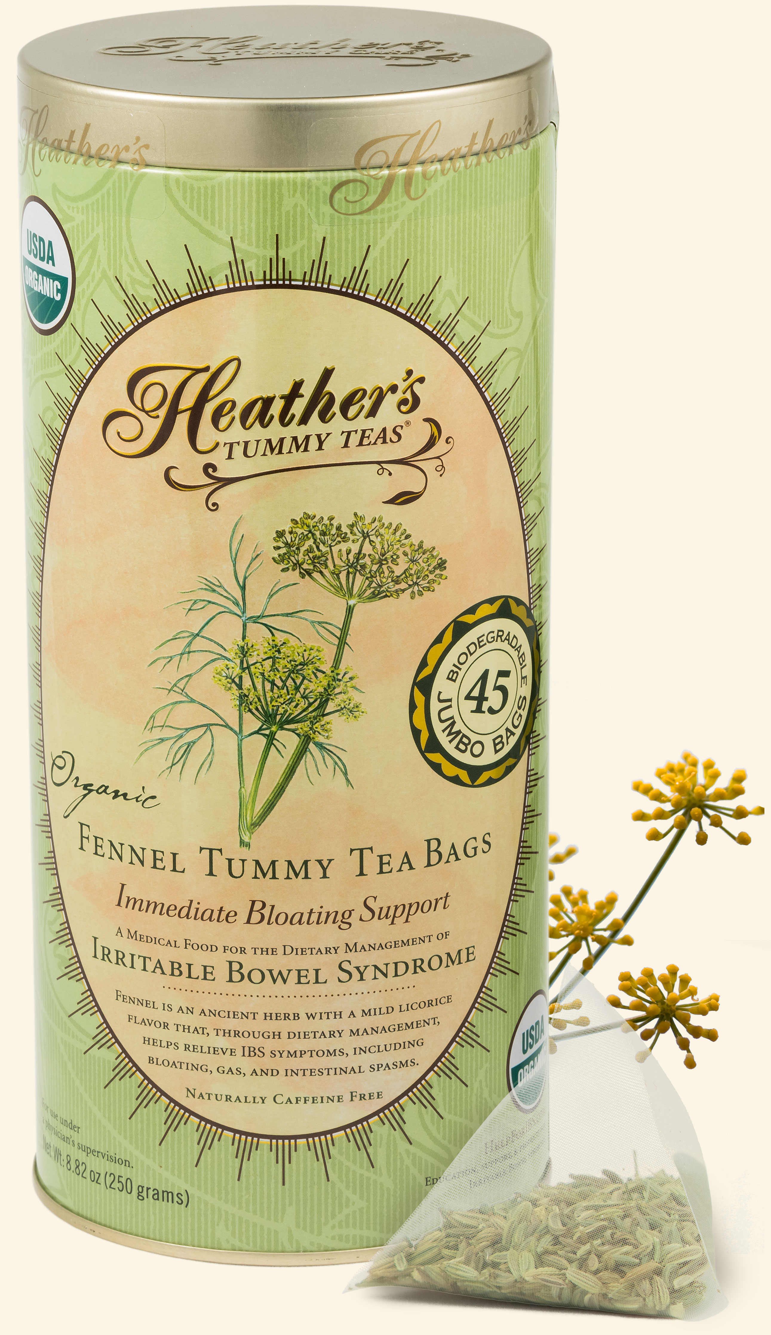 Fennel Tummy Teabag Kit, Can and Bulk Pouch