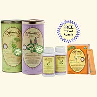 Tummy Teabag Kit - Peppermint & Fennel TEABAGS, Peppermint Caps w/Free Travel Acacia Sticks