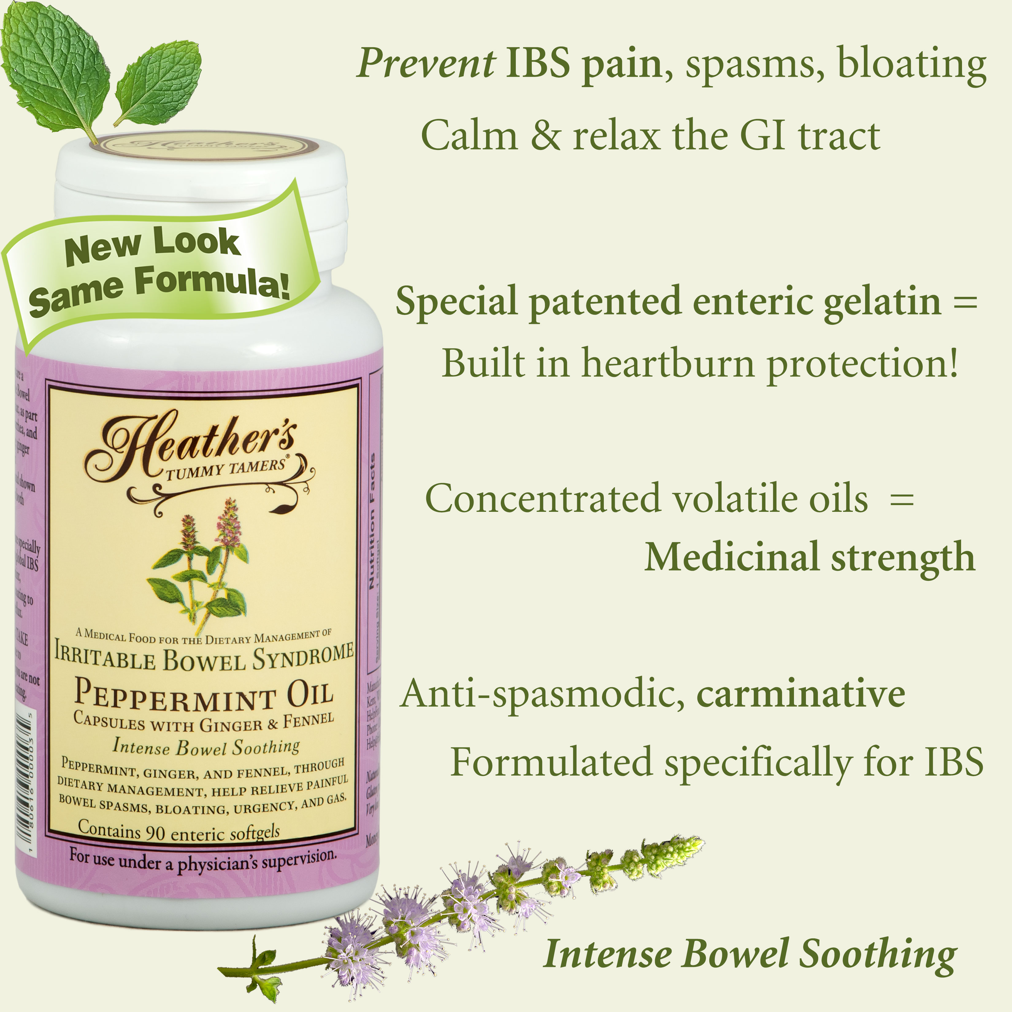 Tummy Tamers Peppermint Oil Capsules (1 bottle)