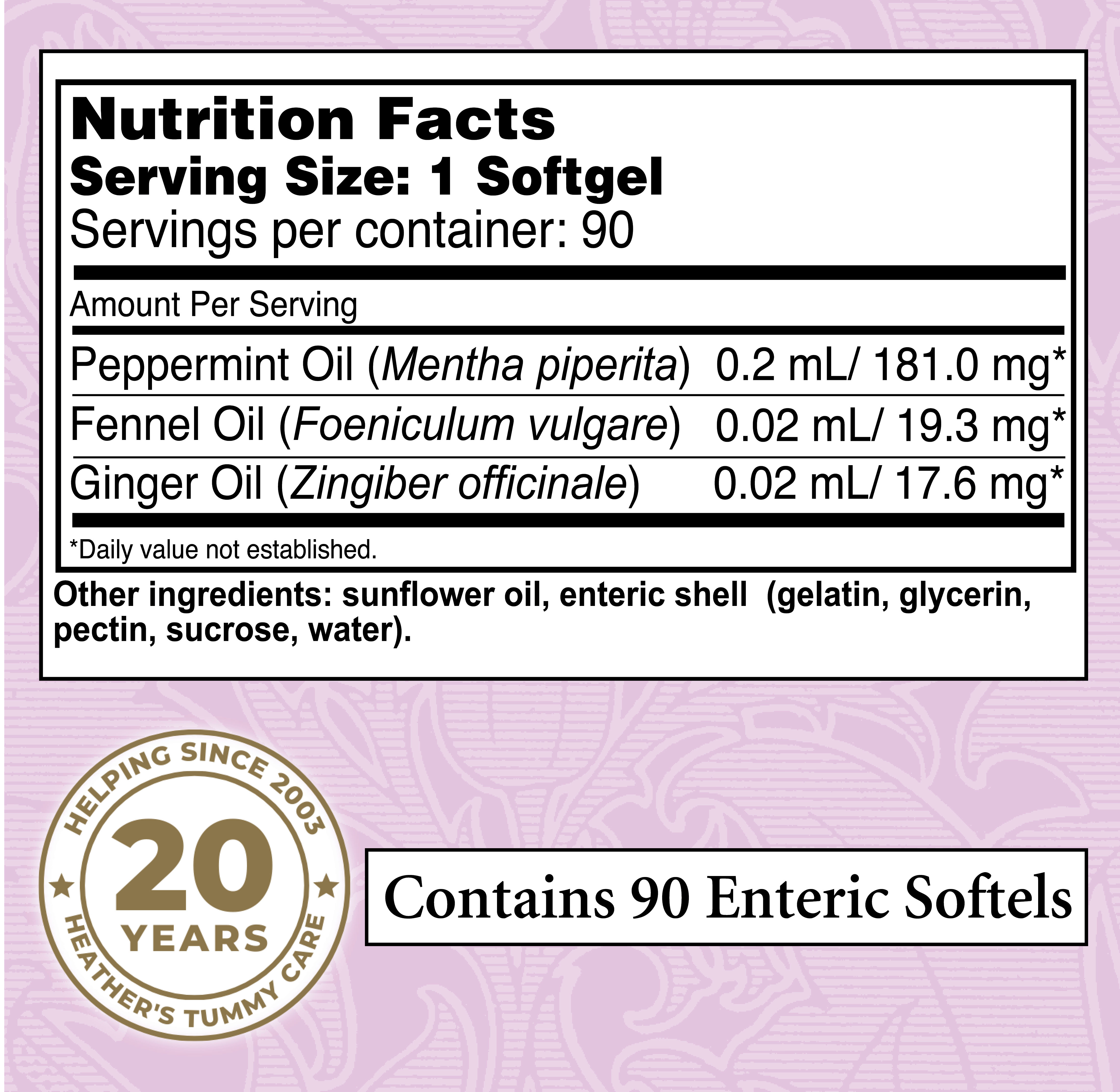 Tummy Tamers Peppermint Oil Capsules (1 bottle)