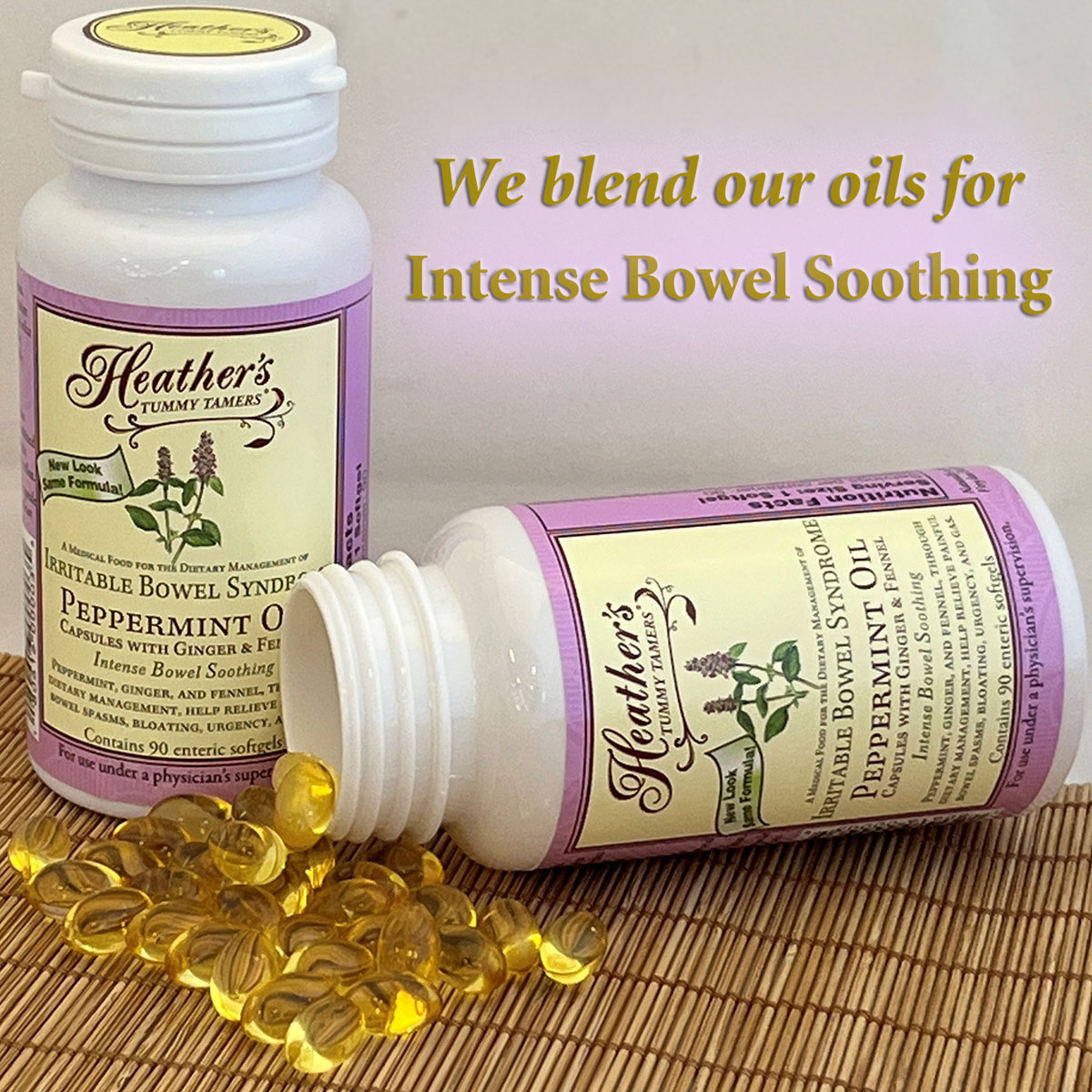 Heather's Tummy Tamers Enteric Peppermint Oil Capsules for IBS (1 bottle)